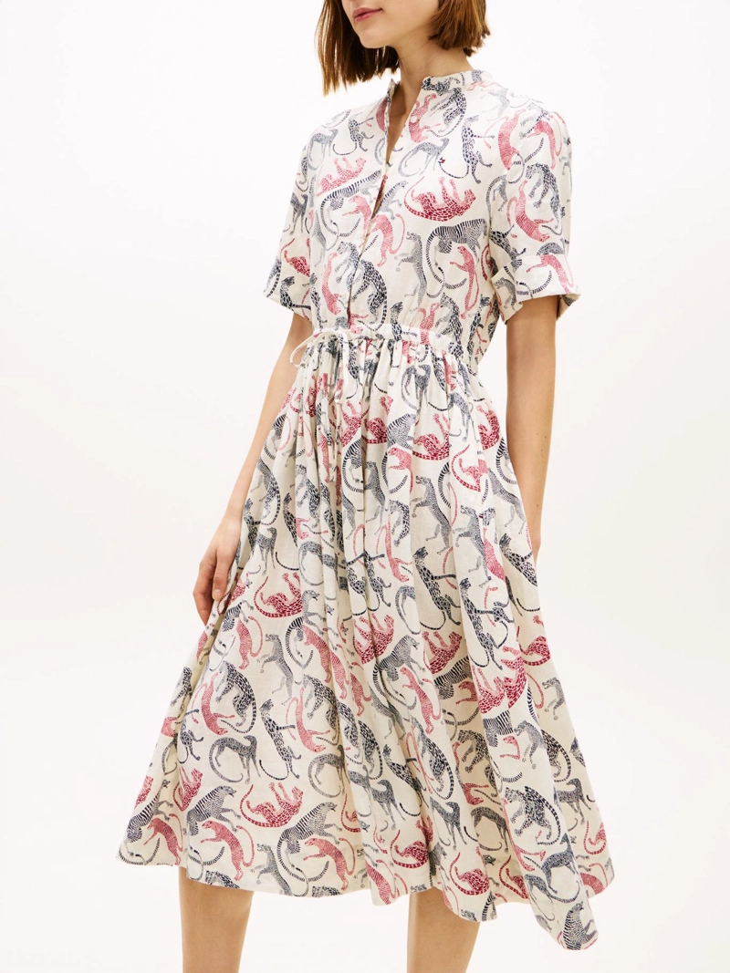 VESTIDO CAMISERO DE LINO ESTAMPADO - 4