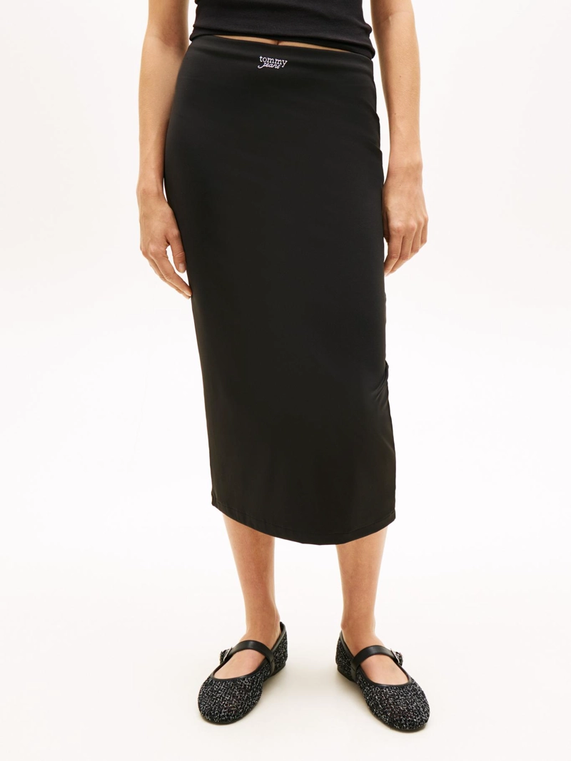 FALDA BODYCON MIDI CON LOGO - 2