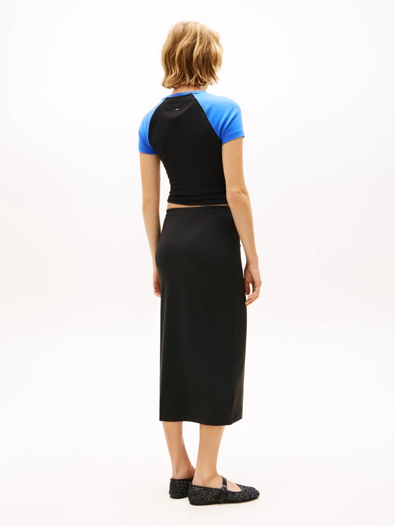 FALDA BODYCON MIDI CON LOGO - 3