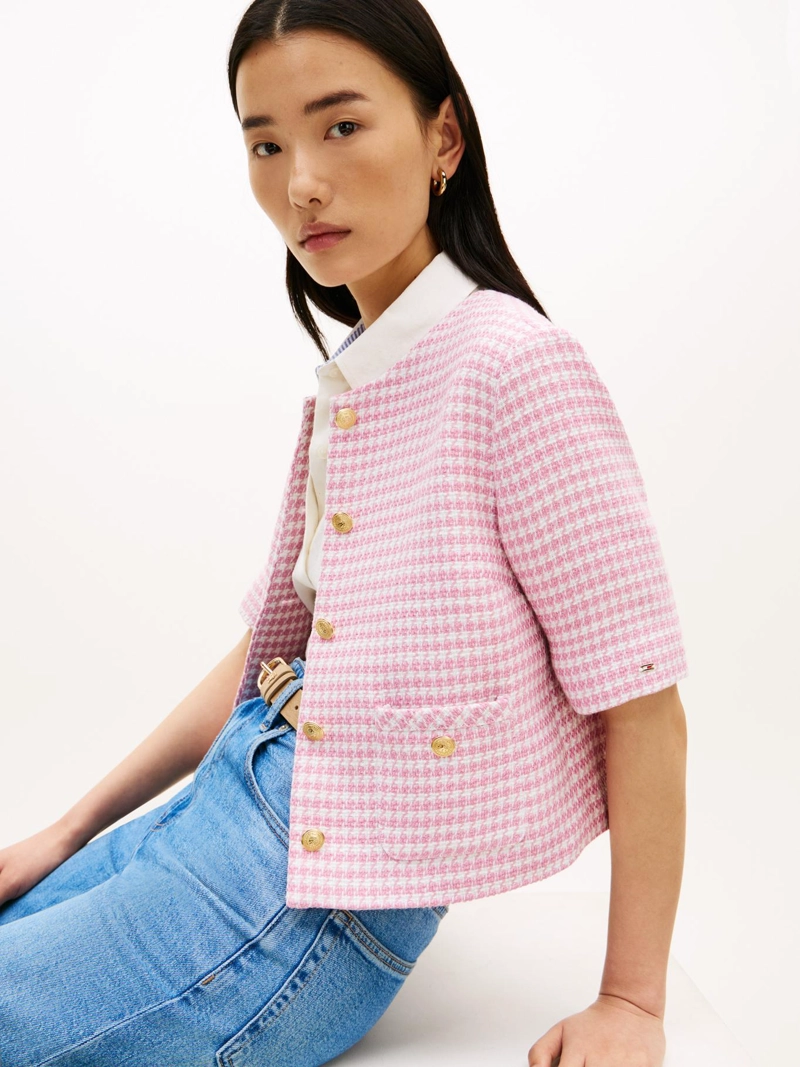 CHAQUETA TWEED CON CUELLO REDONDO - 4