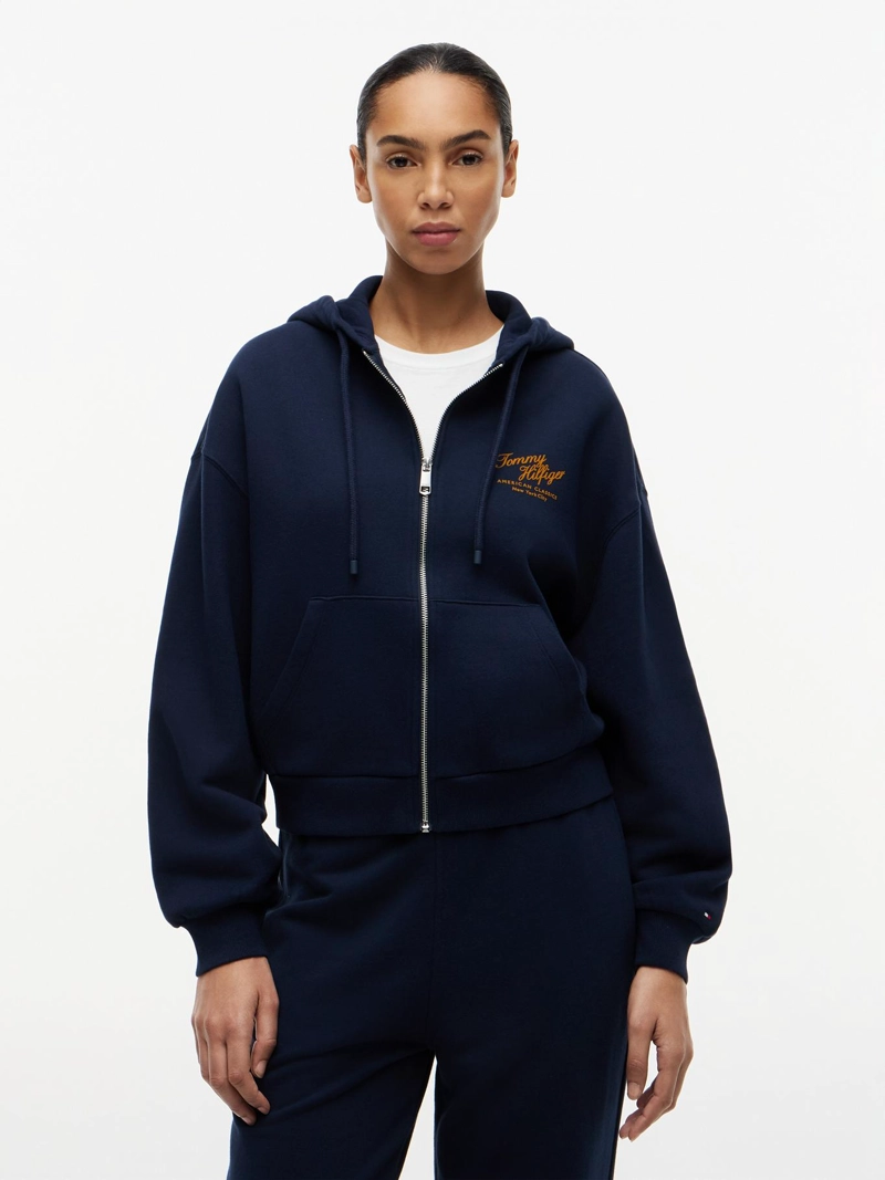 POLERON HOODIE TERRY CON CIERRE - 1