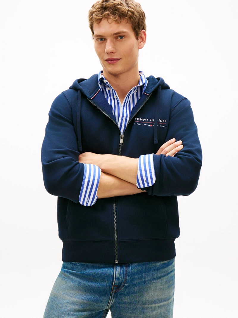 POLERON HOODIE CON LOGO Y CIERRE - 1