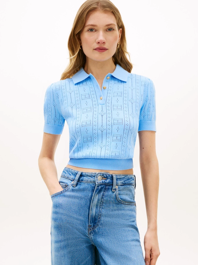 SWEATER MANGA CORTA POINTELLE - 1
