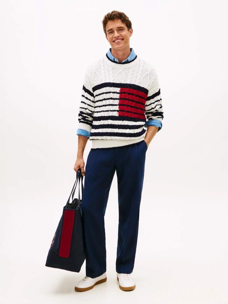 SWEATER DE PUNTO TRENZADO CON RAYAS - 2