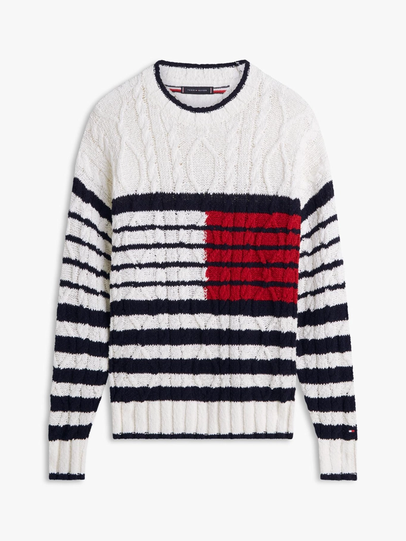 SWEATER DE PUNTO TRENZADO CON RAYAS - 5