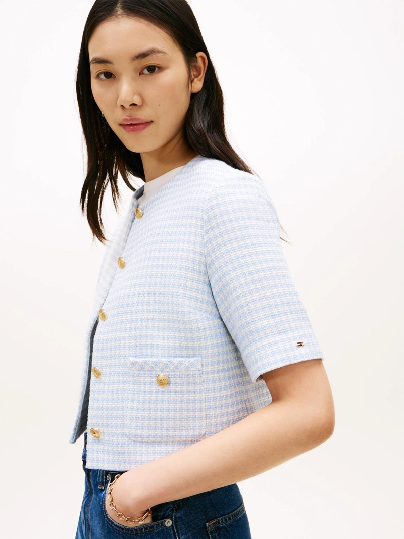 CHAQUETA TWEED CON CUELLO REDONDO - 4