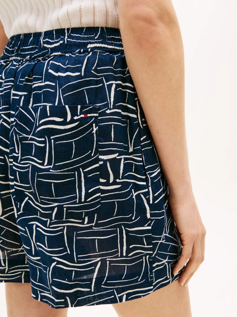SHORTS DE LINO CON LOGO BORDADO - 4