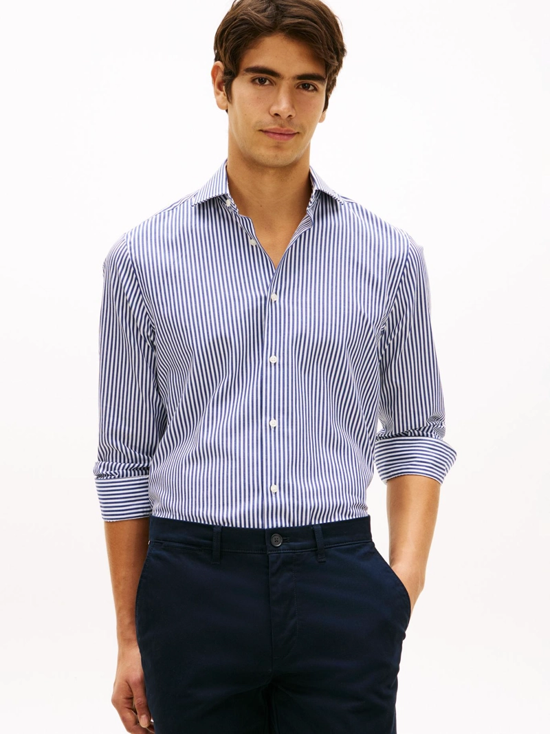 CAMISA FLEX DISEÑO DE RAYAS SLIM FIT - 1