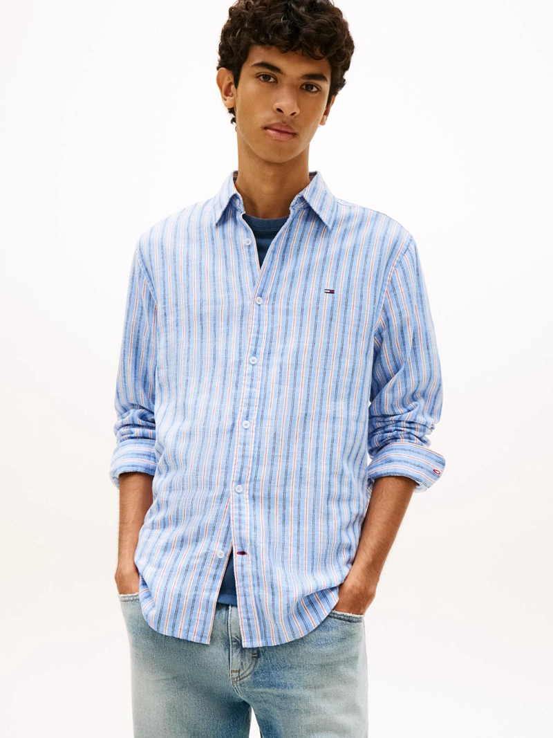 CAMISA DE RAYAS DE LINO REGULAR FIT - 1