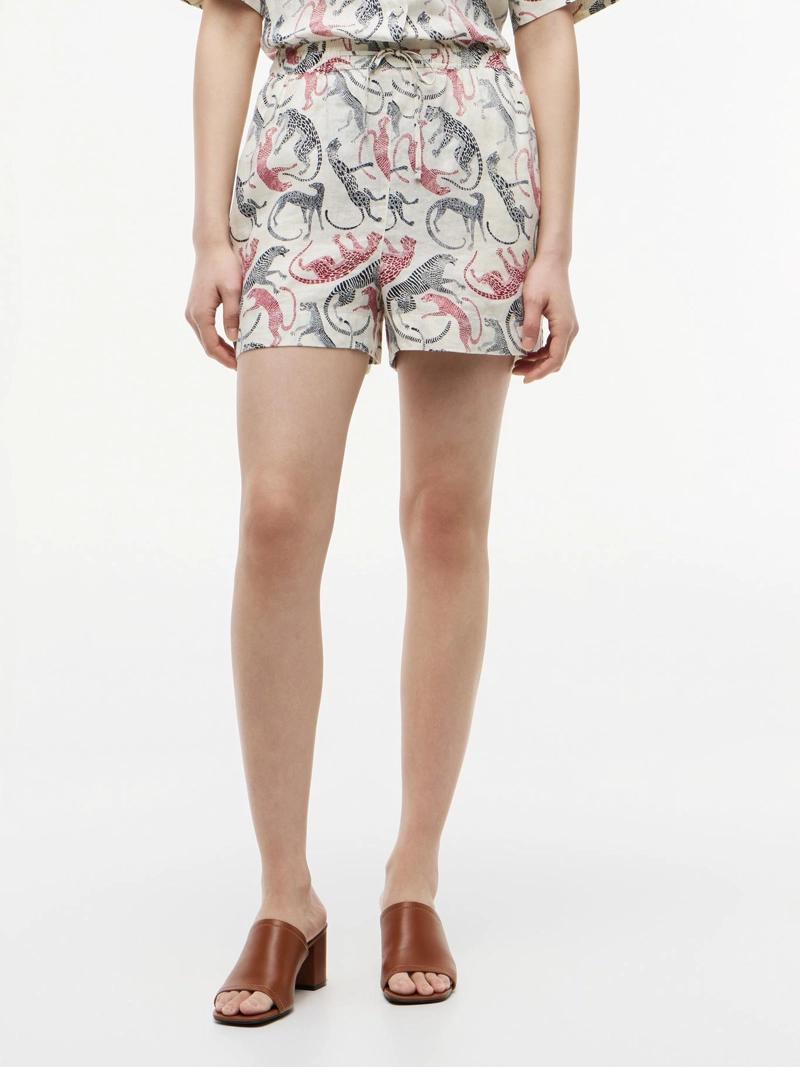 SHORTS DE LINO CON LOGO BORDADO - 2