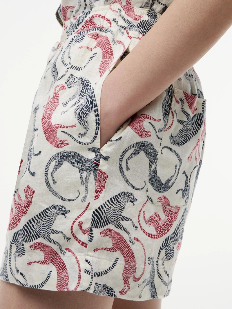 SHORTS DE LINO CON LOGO BORDADO - 4