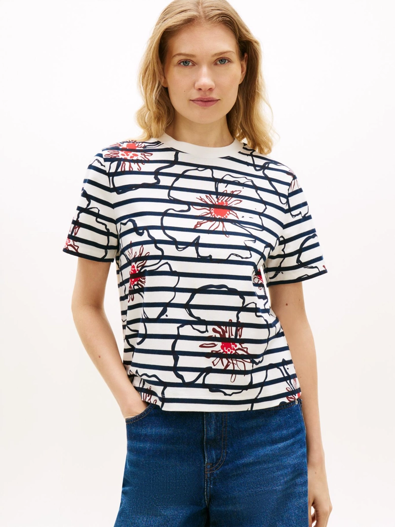 POLERA INTERLOCK CON FLORES REGULAR FIT - 1