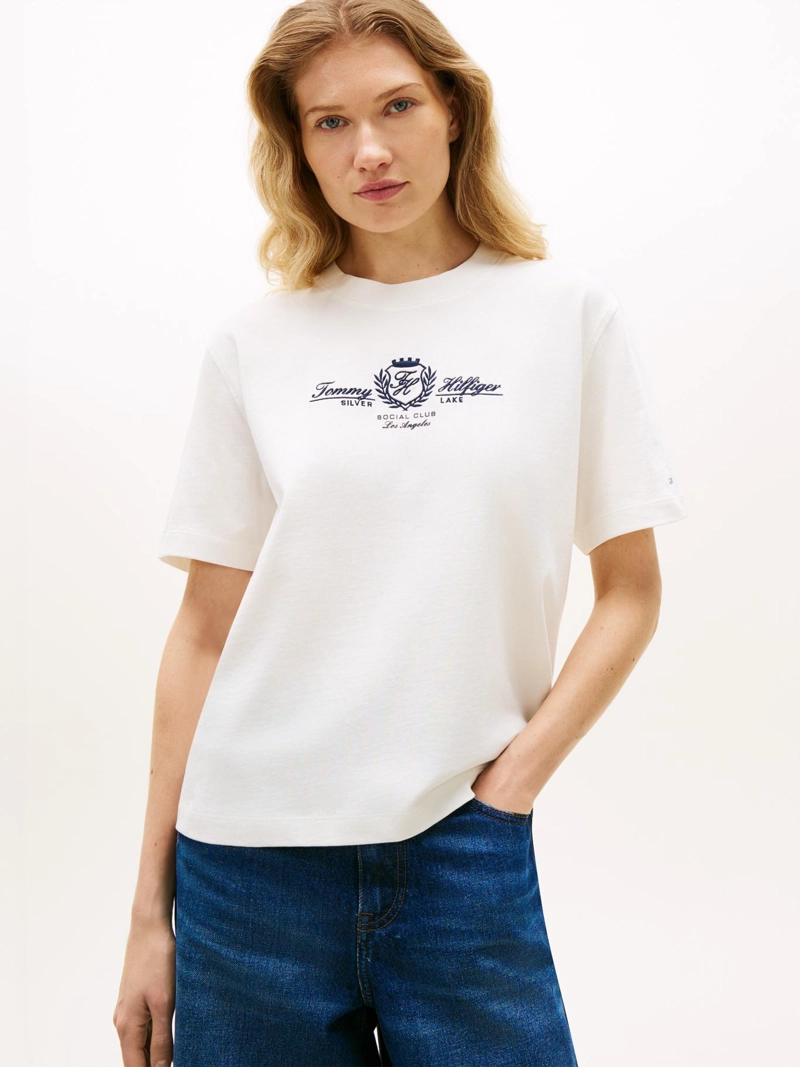 POLERA CON LOGO ESCUDO BORDADO RELAXED FIT - 1