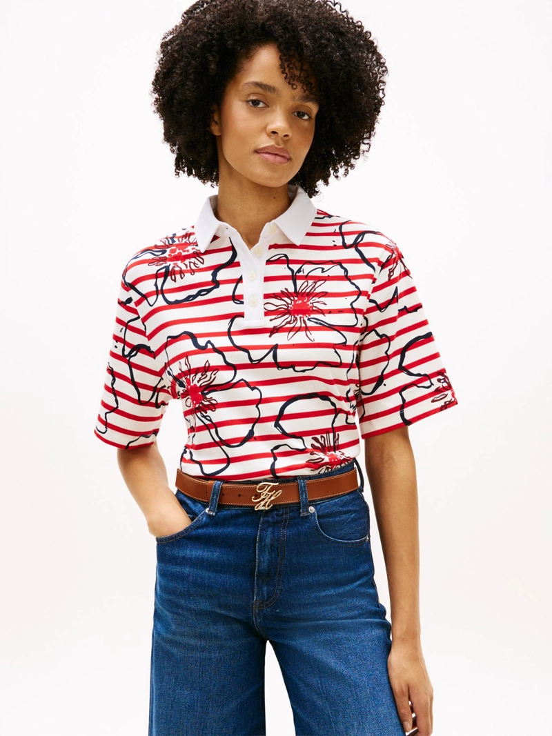 POLO CON ESTAMPADO FLORAL RELAXED FIT - 1
