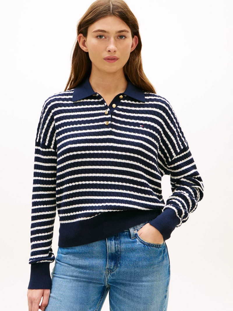 SWEATER POLO DE PUNTO TRENZADO - 1