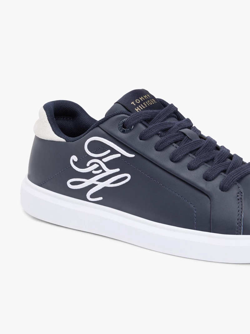 ZAPATILLAS DE CUERO CON LOGO BORDADO - 2