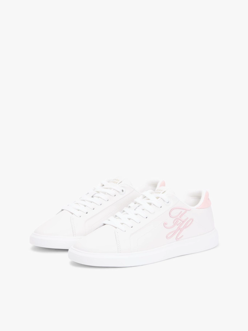 ZAPATILLAS DE CUERO CON LOGO BORDADO - 1