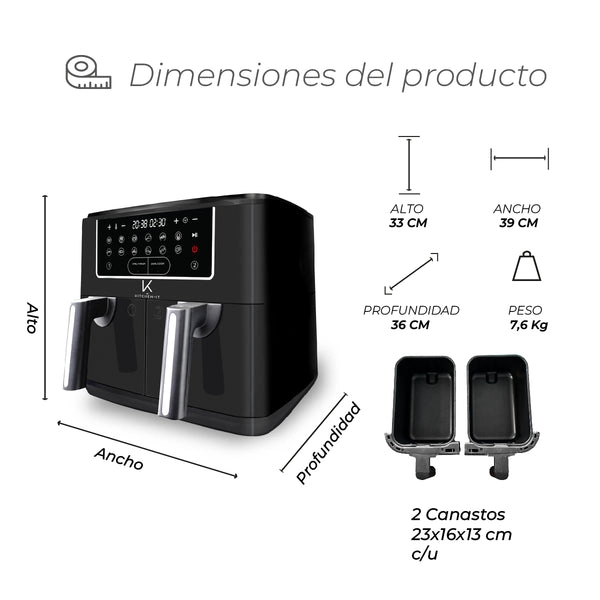 FREIDORA DE AIRE DUAL EDITION 9L - 10