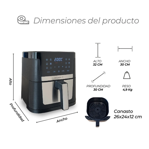 FREIDORA DE AIRE KITCHEN-IT FAMILY EDITION 7 LITROS - 10