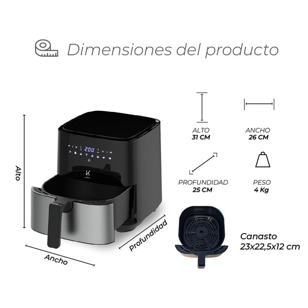 FREIDORA DE AIRE KITCHEN-IT PLUS EDITION 5 LITROS - 11