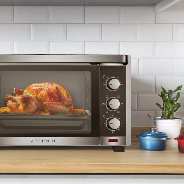 HORNO ELÉCTRICO KITCHEN-IT SILVER SERIES 45L DOBLE VIDRIO - 9
