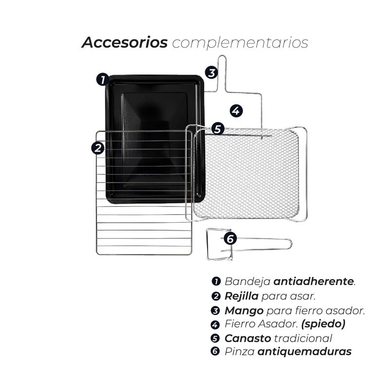 HORNO FREIDORA AIRE KITCHEN-IT 25L SMART EDITION - 10