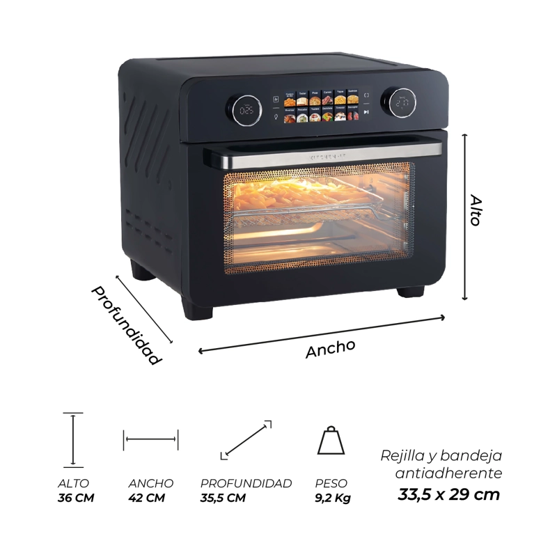 HORNO FREIDORA AIRE KITCHEN-IT 25L SMART EDITION - 11