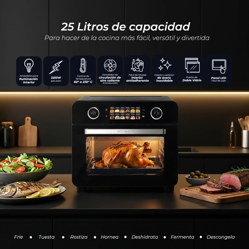 HORNO FREIDORA AIRE KITCHEN-IT 25L SMART EDITION - 5
