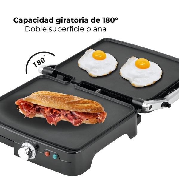 PLANCHA PANINI PRO MAX XL KITCHEN-IT SUPERFICIE PLANA - 6