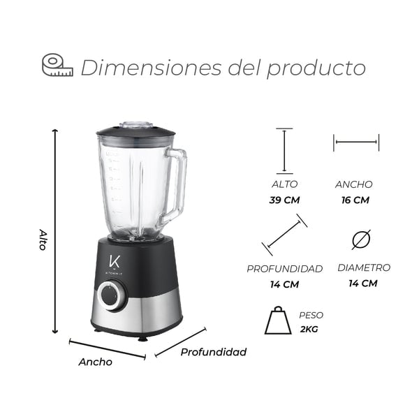 LICUADORA KITCHEN-IT POWER PRO 800W - 2