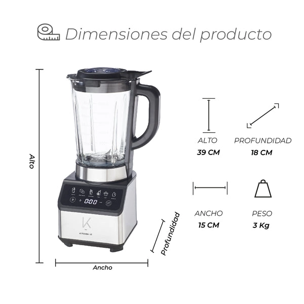 LICUADORA KITCHEN-IT SMART SYSTEM 1200W - 10 VELOCIDADES - 10
