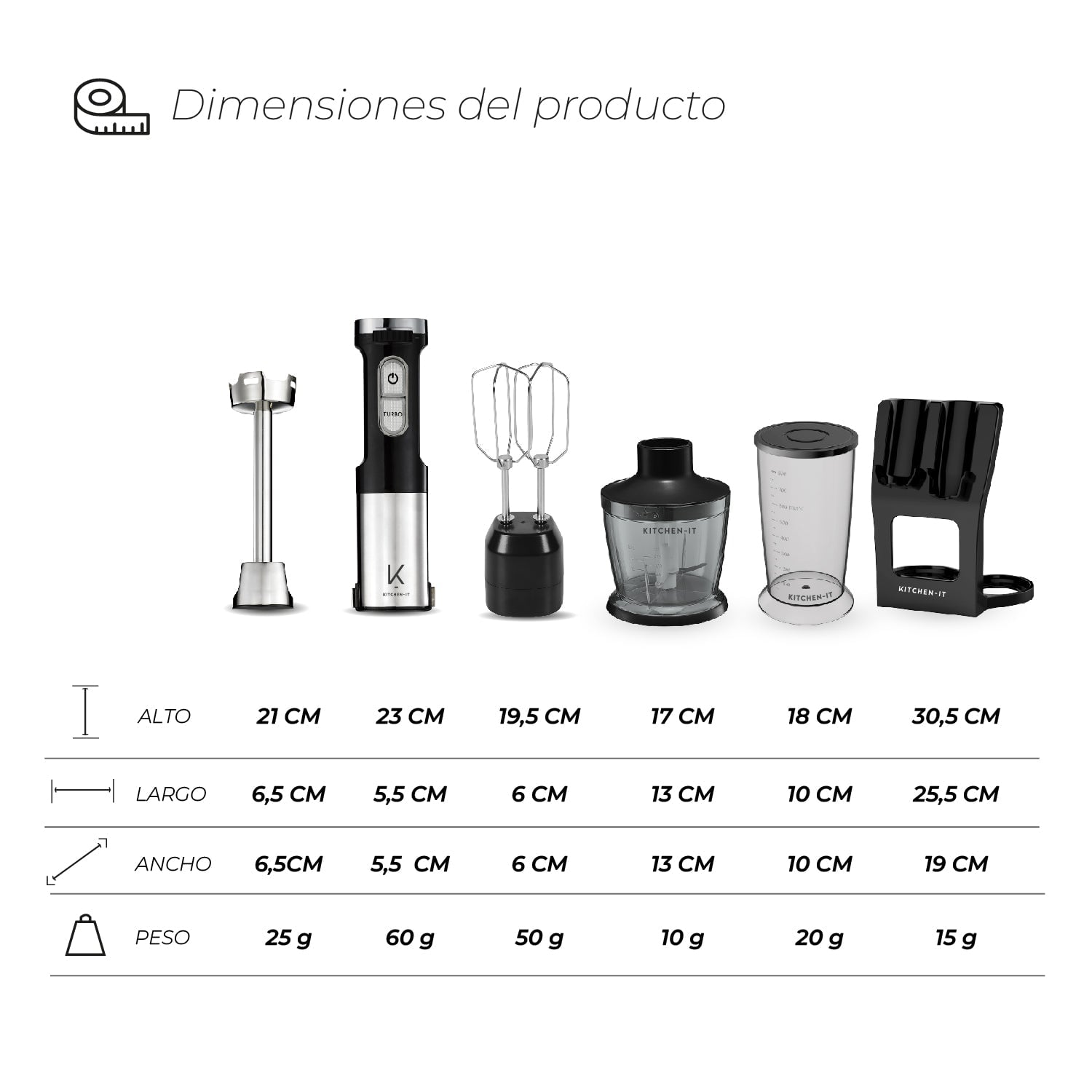 MINIPIMER PRO 1000W KITCHEN-IT 5 EN 1 - 2