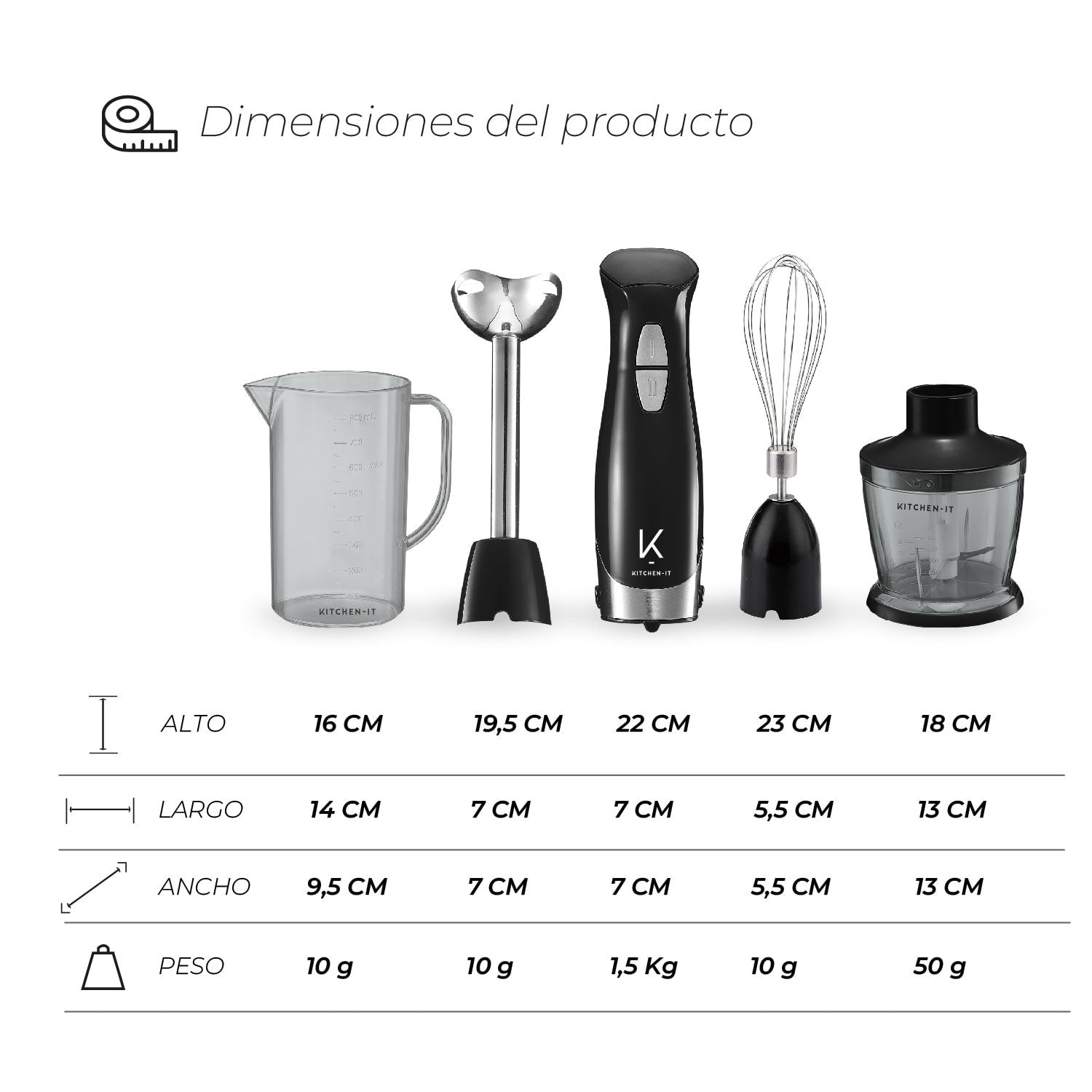 MINIPIMER LITE 600W KITCHEN-IT 4 EN 1 - 2