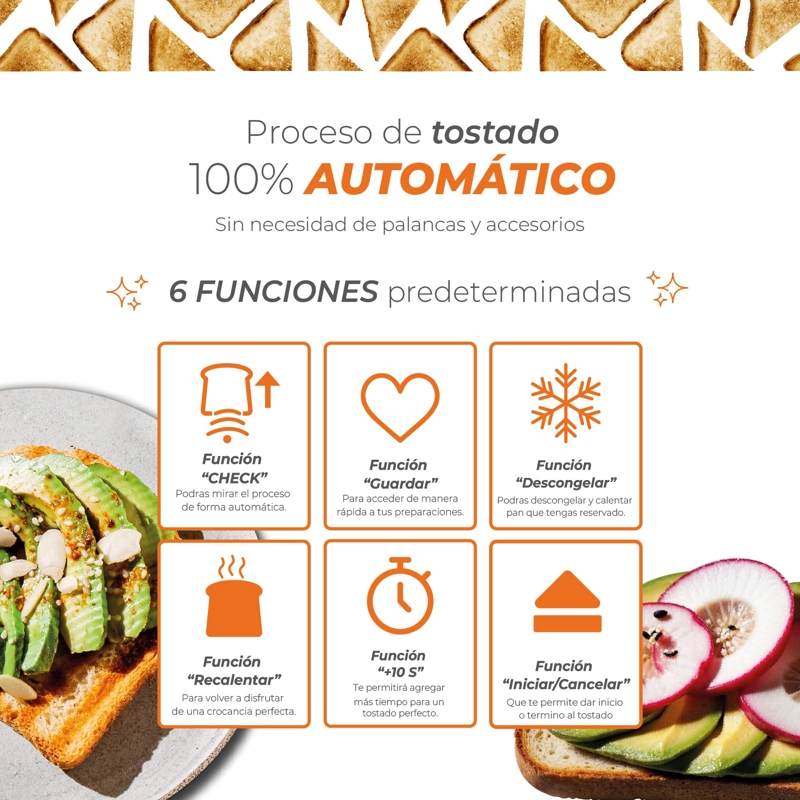 TOSTADOR DIGITAL SMART TOAST - 100% AUTOMATICO - 6