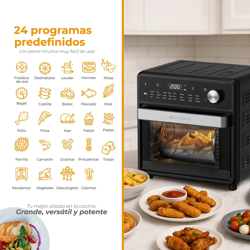 HORNO FREIDORA DE AIRE FULL EDITION 24 EN 1 - 15L - 7