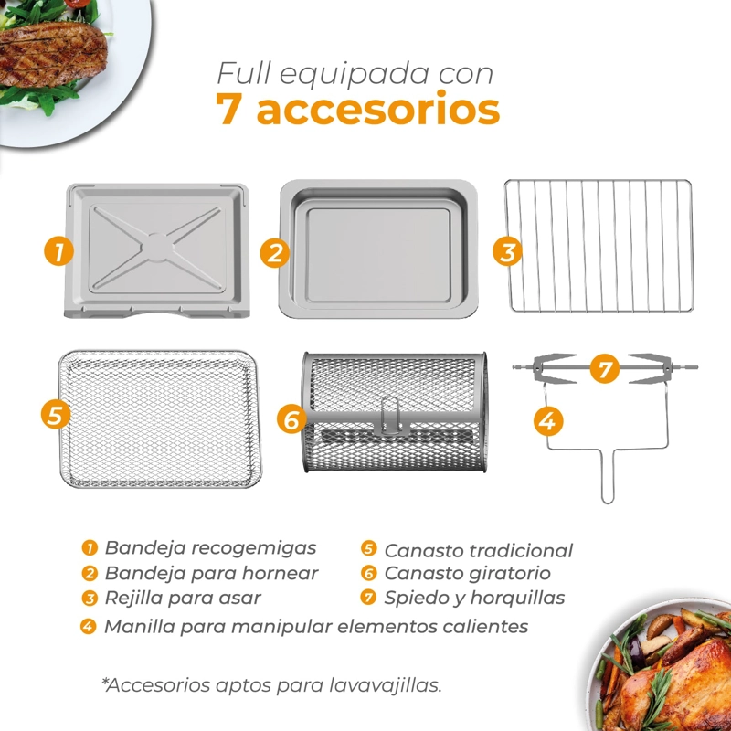 HORNO FREIDORA DE AIRE FULL EDITION 24 EN 1 - 15L - 9