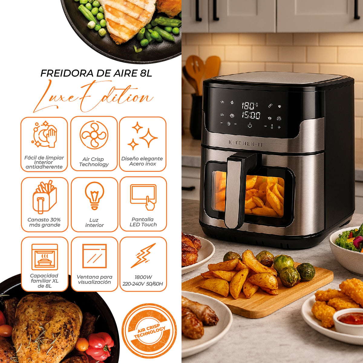 FREIDORA DE AIRE LUXE EDITION 8L - 6