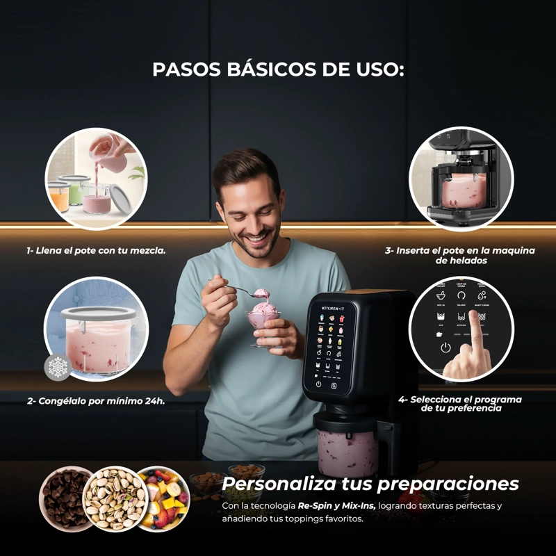 MAQUINA DE HELADOS CREAMLUX PRO 12 EN 1 - 9