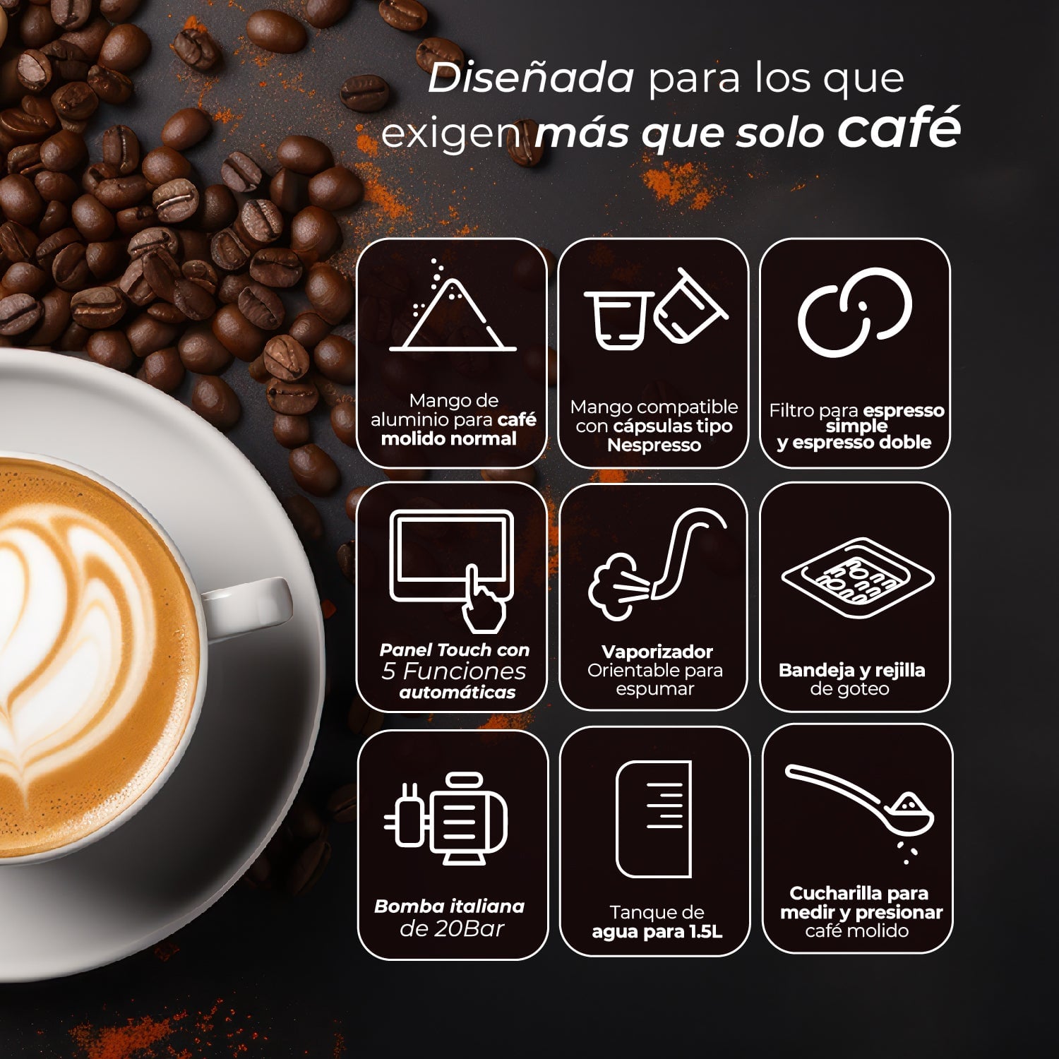 CAFETERA ESPRESSO COOL SHOT 5 EN 1 - 8