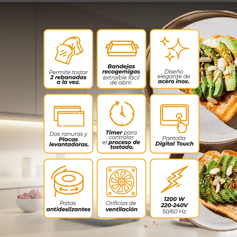 TOSTADOR DIGITAL SMART ELEGANCE - 100% AUTOMATICO - 9