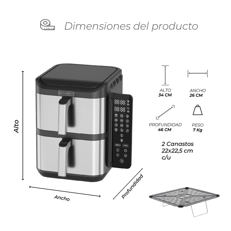FREIDORA DE AIRE DUAL CRISP XL 10L - 3