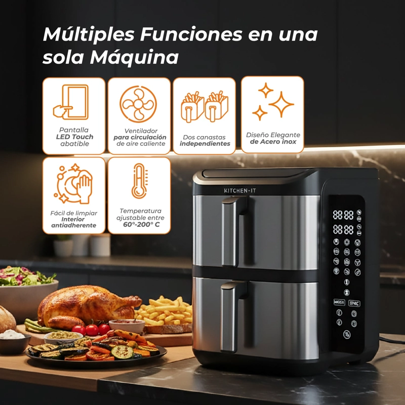 FREIDORA DE AIRE DUAL CRISP XL 10L - 8