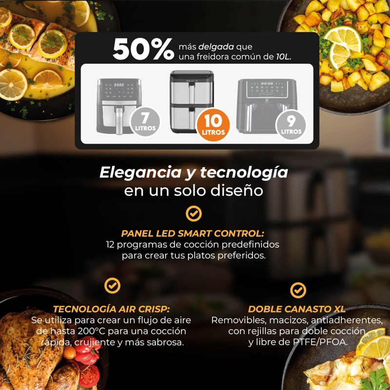 FREIDORA DE AIRE DUAL CRISP XL 10L - 11