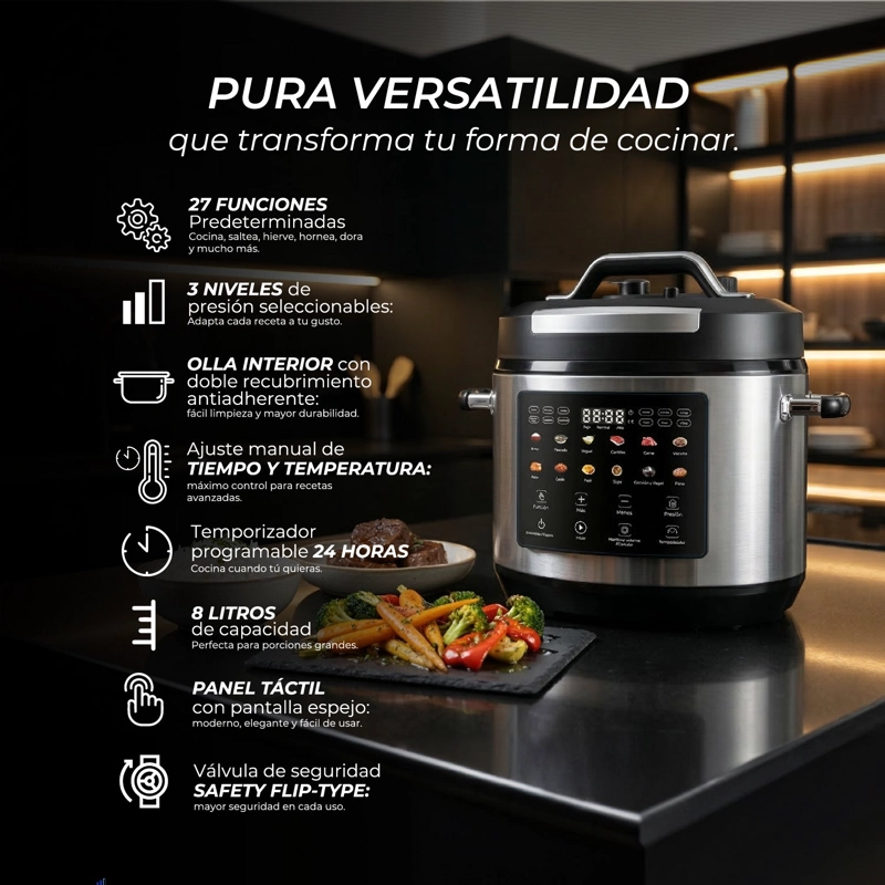 OLLA A PRESION ELE CTRICA MULTIFUNCIONAL 8L - 8