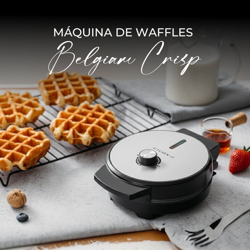 MAQUINA DE WAFFLES BELGIAN CRISP CON REVESTIMIENTO DE CERAMICA ANTIADHERENTE - 3