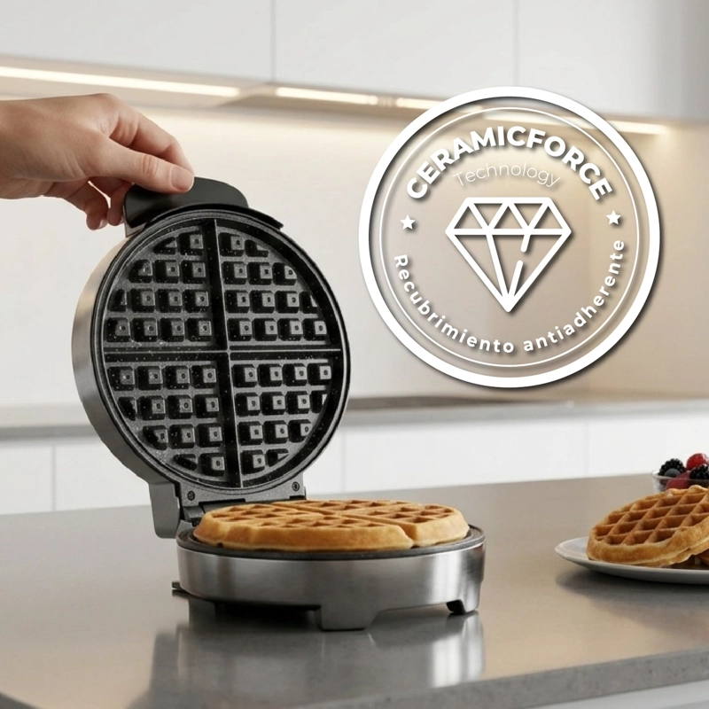 MAQUINA DE WAFFLES BELGIAN CRISP CON REVESTIMIENTO DE CERAMICA ANTIADHERENTE - 4