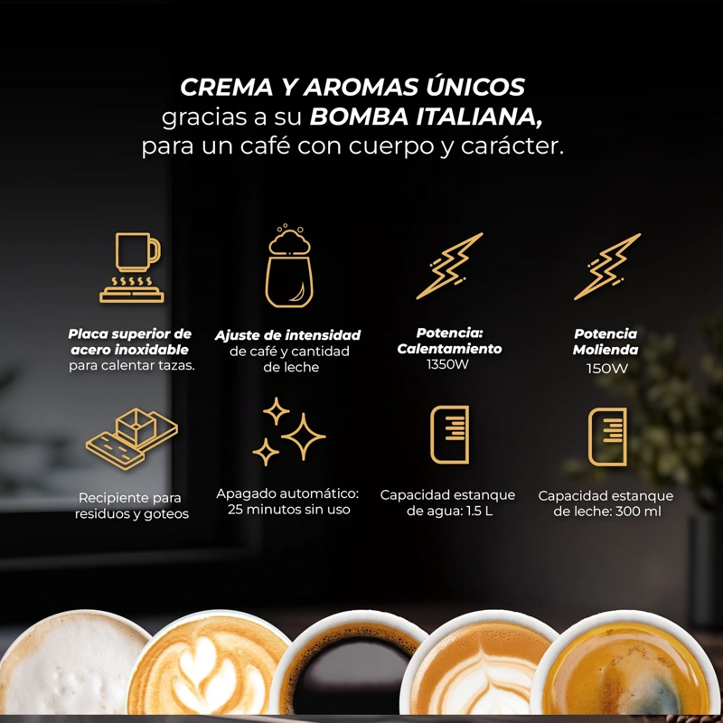 CAFETERA ESPRESSO SUPER AUTOMATICA LATTE DELUXE - 8