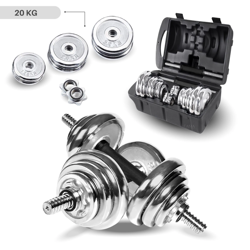 SET DE MANCUERNAS CROMADAS 20KG - 2