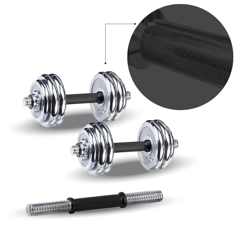 SET DE MANCUERNAS CROMADAS 20KG - 3