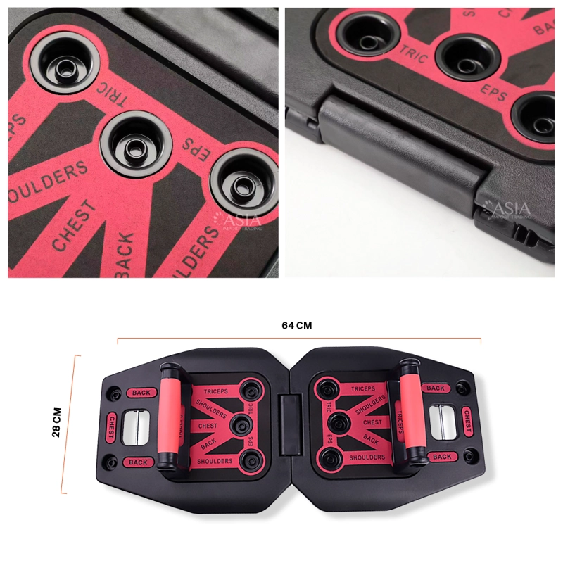TABLA DE FLEXIONES PWRFITNESS NEGRO PLEGABLE MULTIFUNCIONAL CON BANDAS - 2